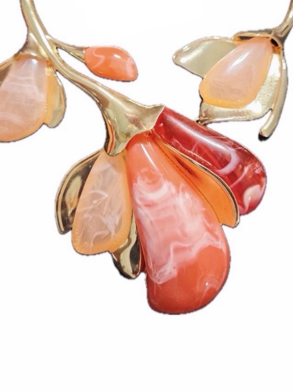 NWT ⚜️🌺⚜️ Natasha Gold Tone Statement Floral Necklace